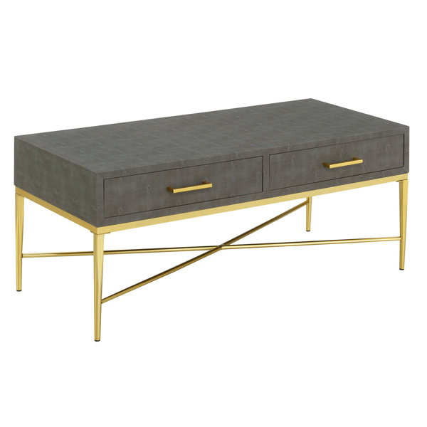 Everly Quinn Hesson Cross Legs Coffee Table with Storage & Reviews